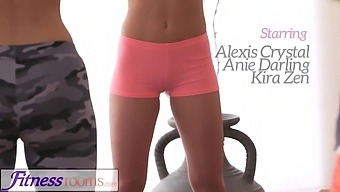 Tiny Teen Gets Strapon From Hot Fitness Instructor In Steamy Yoga Session