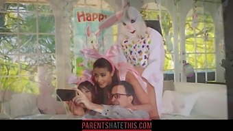 Young Girl Engages In Steamy Roleplay With Uncle In Easter Bunny Costume