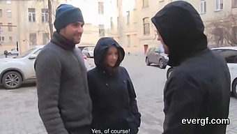 A Man Without Money Lets His Attractive Girlfriend Have Sex With Another Man For Money, Involving A Threesome And A Blowjob