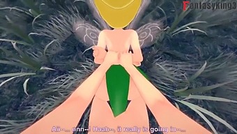 Tinker Bell And Another Fairy Engage In Sexual Activity While Being Observed By Peter Pank In A Short Video With A Full Red Filter