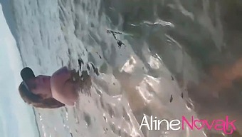 Beautiful Blonde Babe With Big Boobs On The Beach Gets Flopped