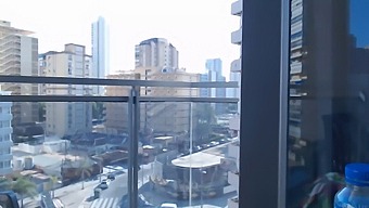 Sensual Gamer Bares All In Public On Balcony