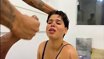 Big-Titted White Girl Gives A Sloppy Blowjob