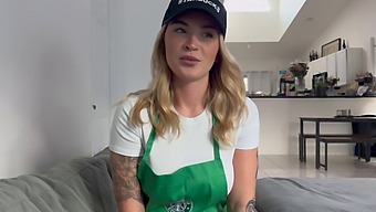 Big Tits And A Great Ass Get A Barista In Trouble With Her Boyfriend.